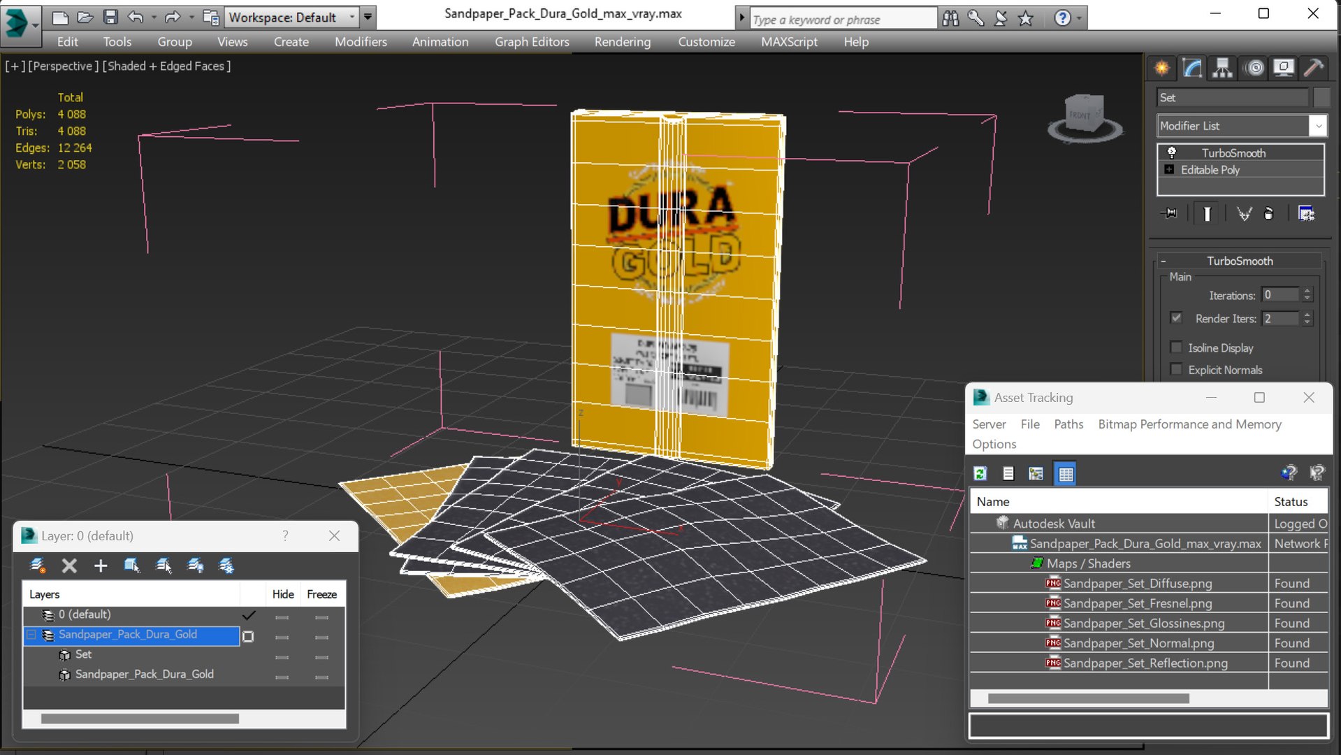 3D Sandpaper Pack Dura Gold Model - TurboSquid 2100753