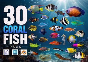 Coral Reef Fish Collection Animated - Game Ready pack 4