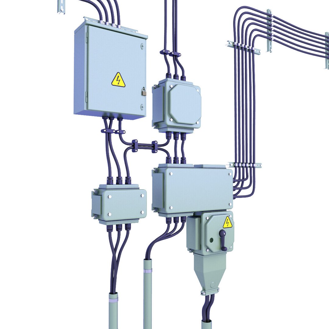 Industrial Electric Switchgear Box 46 3D model TurboSquid 1857873