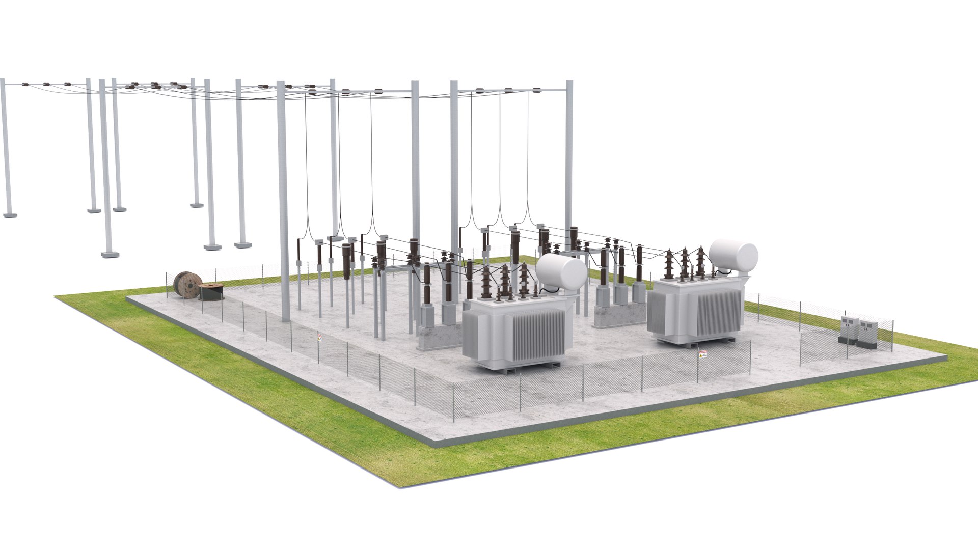 3D Model Electrical Substation V2 - TurboSquid 2295285