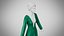 3D Dress 35 Emerald Velvet Green model