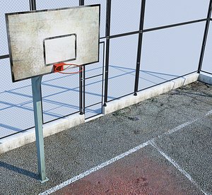 basketball court basket 3d model