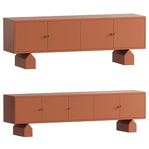 3D NILDE Sideboard Matt lacquered wood sideboard By Falsasquadra model