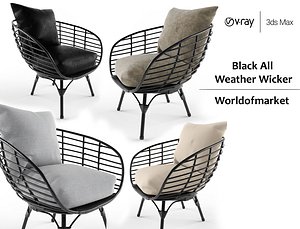 3D model black weather wicker