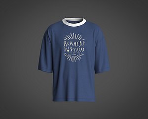 3D Mens basic oversized t-shirt with chest graphic