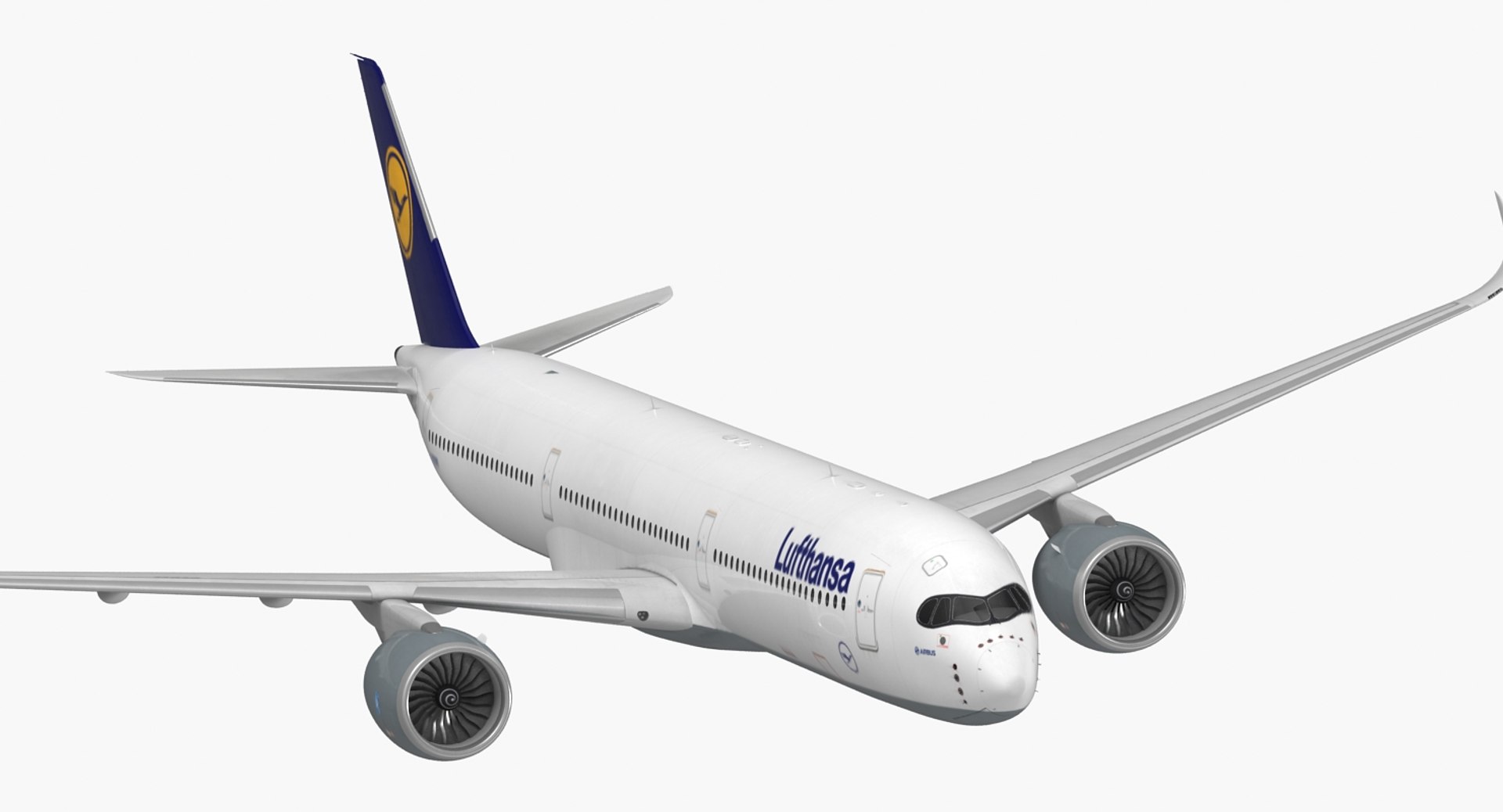 Airbus A350-1000 Lufthansa Rigged 3D Model preview