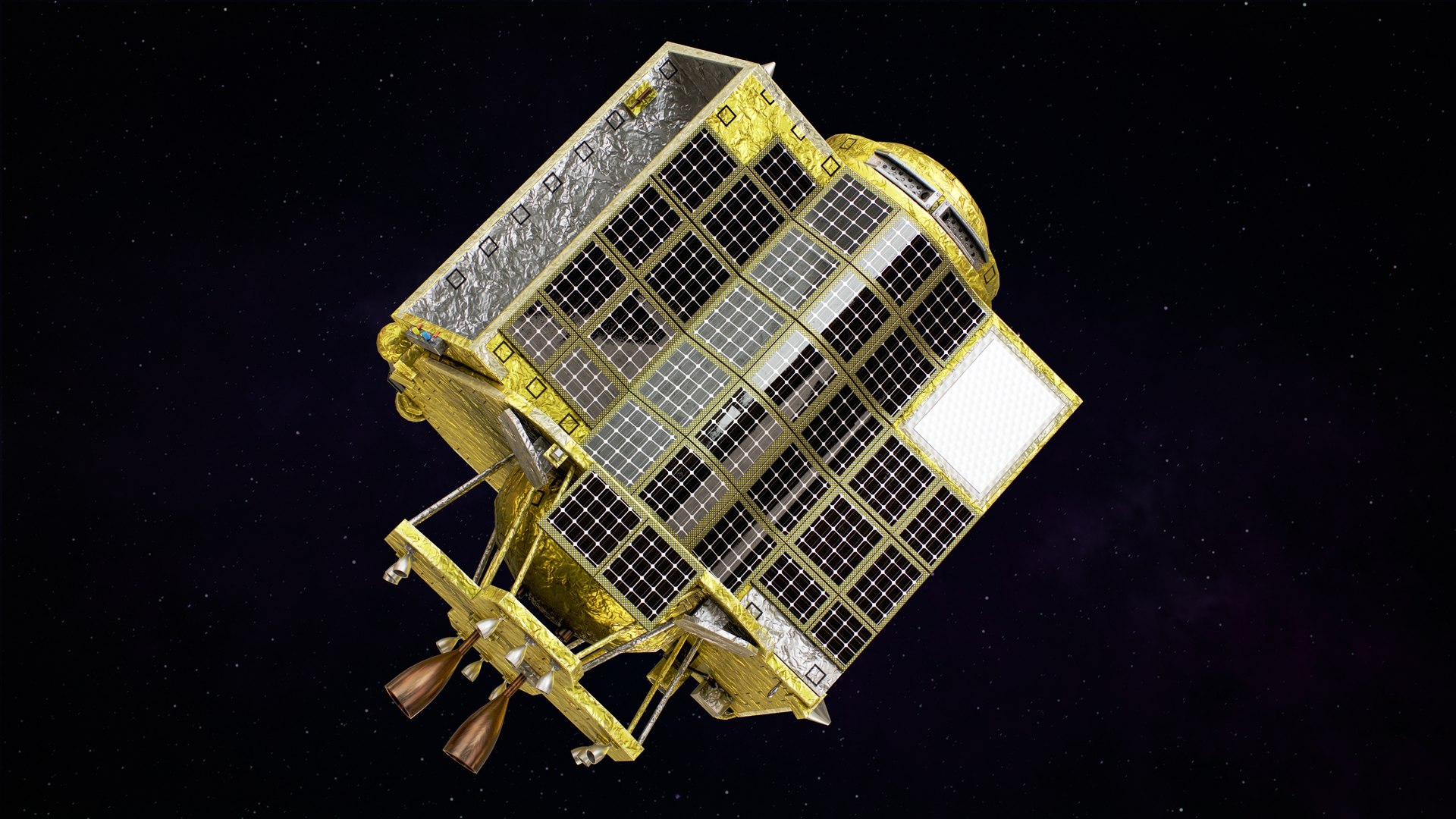 SLIM JAXA Precision Lunar Lander 3D model https://p.turbosquid.com/ts-thumb/dk/AzPBqh/Aw/01/png/1769110767/1920x1080/fit_q87/30d12facc3611fc8e213a2feb4183ec8fdad6d3d/01.jpg