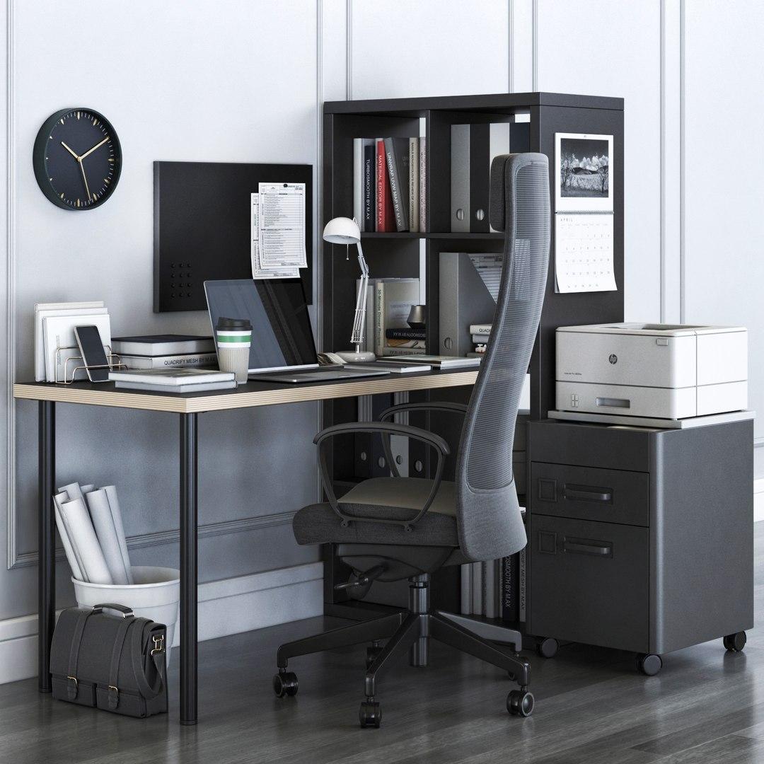 3D Office Kallax Markus Chair TurboSquid 1603481