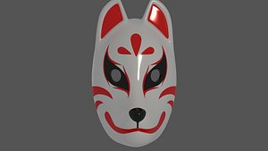 3D fox japan mask model