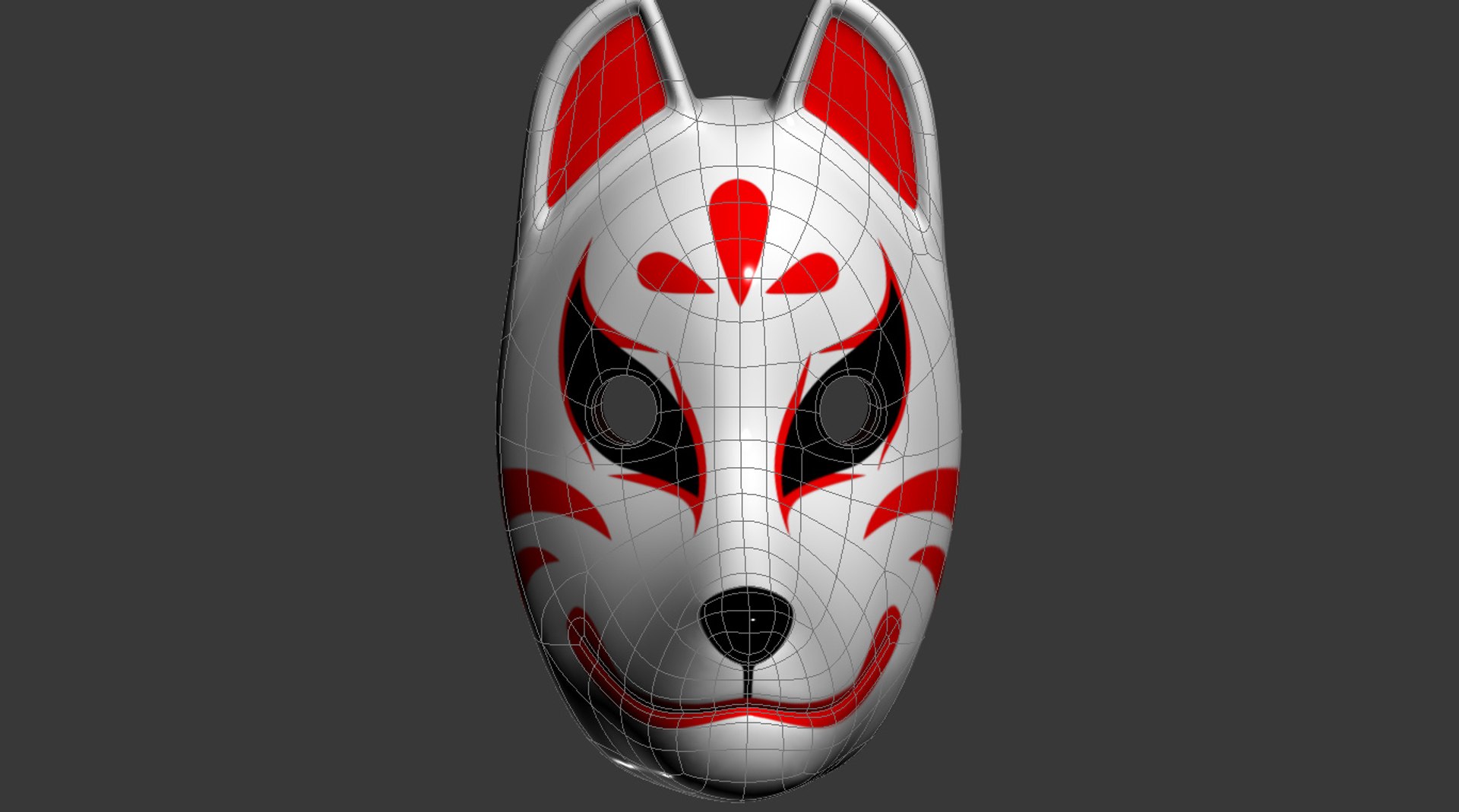 3D Fox Japan Mask Model - TurboSquid 1569782