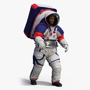 Female Astronaut Spacesuit NASA xEMU Walking Pose