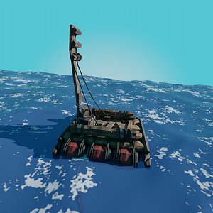 3D model Stylized Wooden Ship 1