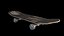 Old Skateboard Low-poly modelo 3D