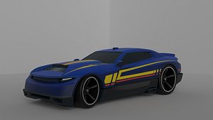 Stylish Car With Hotwills low-poly game ready