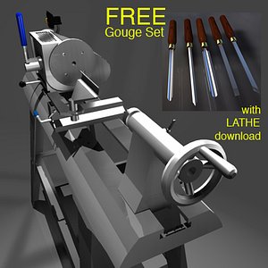 3d woodworking lathe model