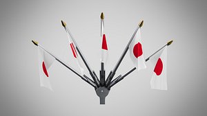 3D Wall Mount Flags 5 Of Japan model