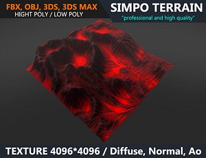 3D terrain volcano