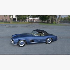 obj mercedes 300sl roadster hdri