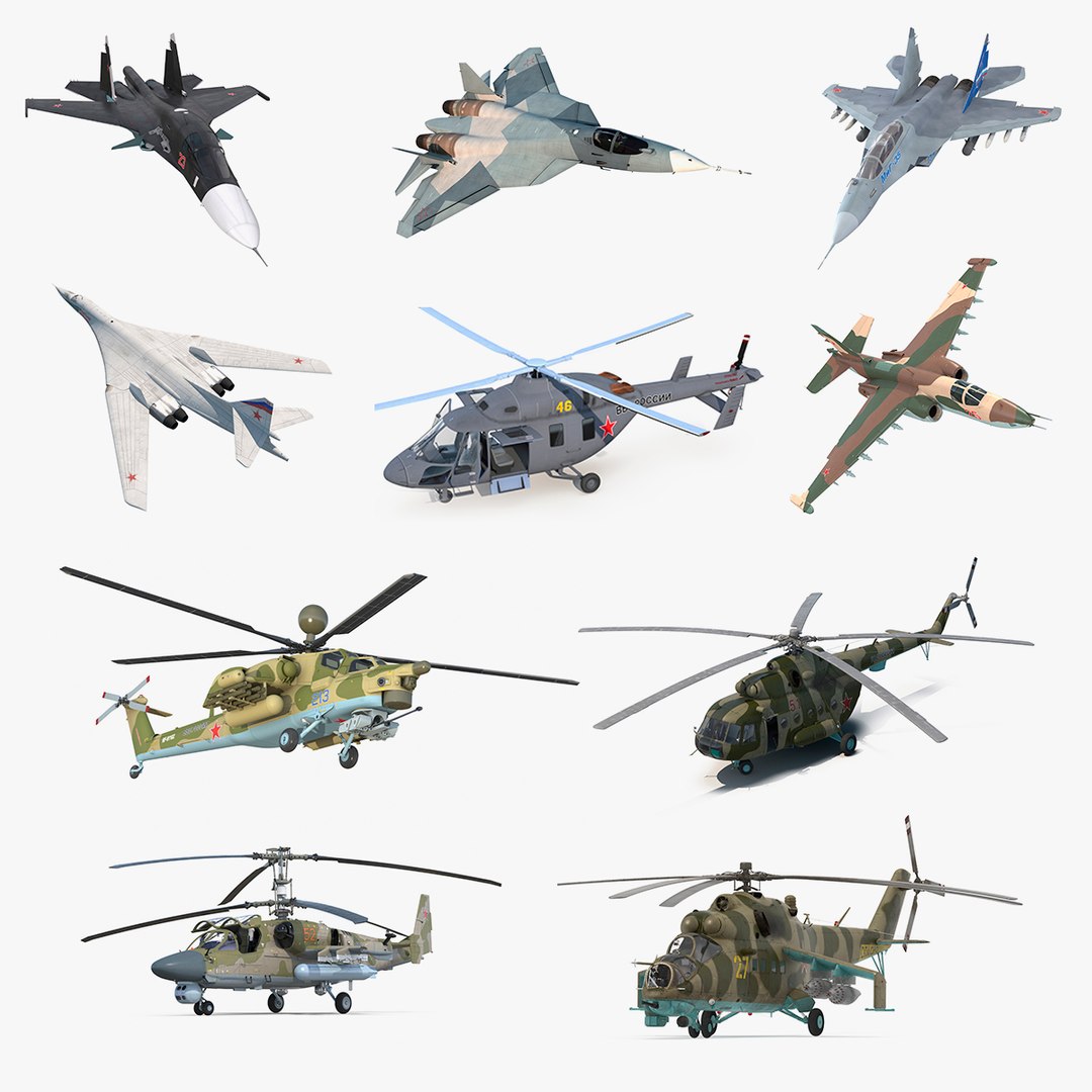 Rigged Russian Military Aircrafts 3D Models Collection 2 3D model preview