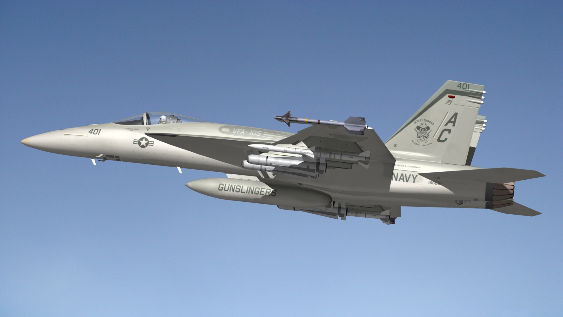3D Model F18 VFA105 Gunslingers - TurboSquid 1749410