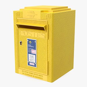 French Yellow Metal Mailbox