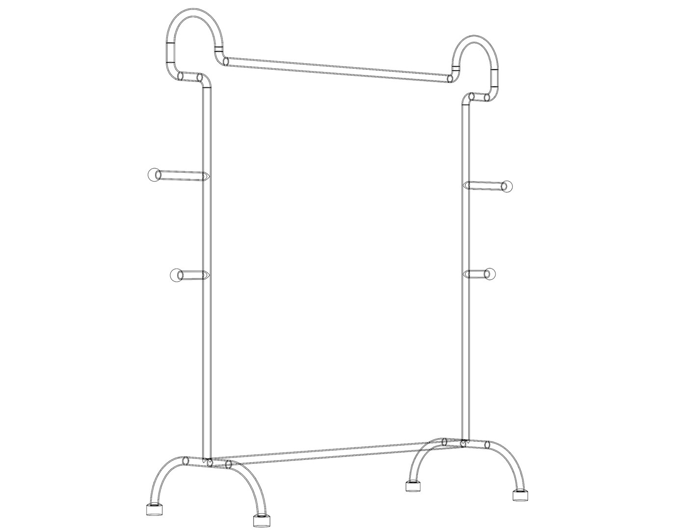 Stainless Steel Clothes Rack 3D Model - TurboSquid 2159976