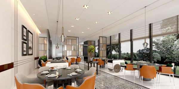modelo 3d Interior del restaurante - TurboSquid 2358559