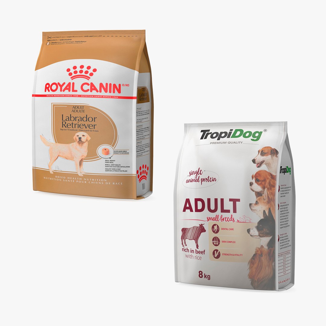 Pet Food Large Packages Collection 3D model preview