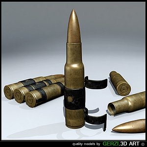 cartridge bullet 7 62x51 3d max