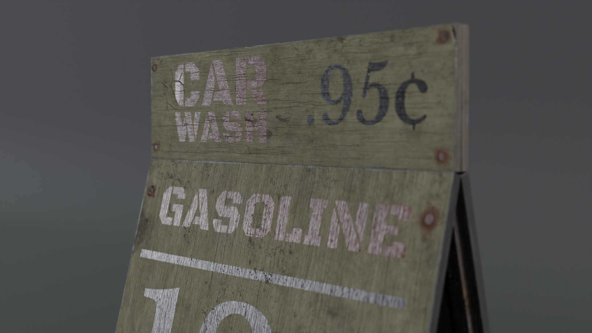 Wooden Gas Station Pavement Sign - A Frame Sign Model - TurboSquid 2135470
