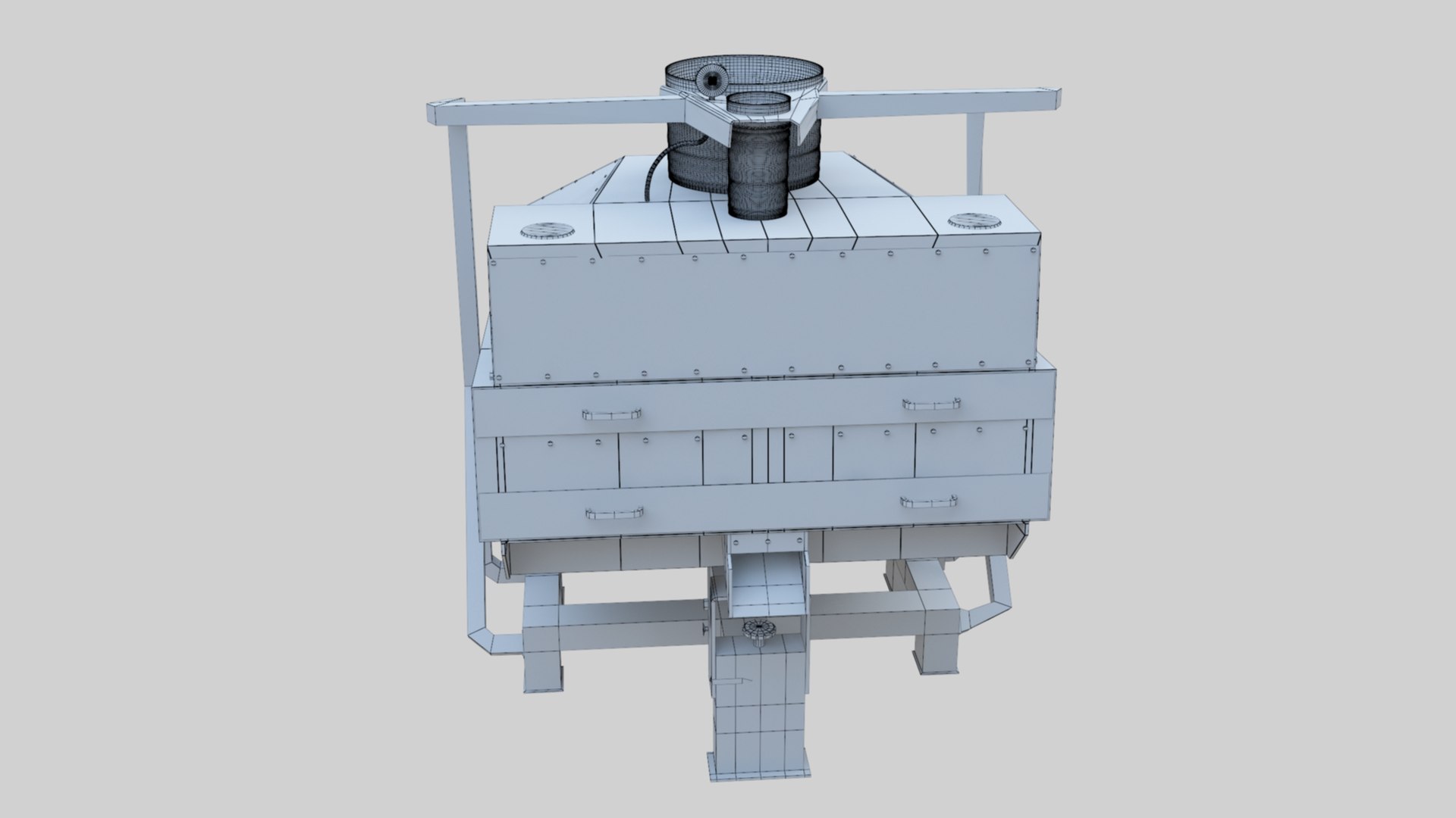 3D Stone Seperator Destroyer - Wheat Grain Flour Milling Machine https://p.turbosquid.com/ts-thumb/dl/4vfuqU/Qn/sroneseperatorwireframe000012/jpg/1663732792/1920x1080/fit_q87/89f92faf56d1f395bd1d98190f77fc17570676ac/sroneseperatorwireframe000012.jpg