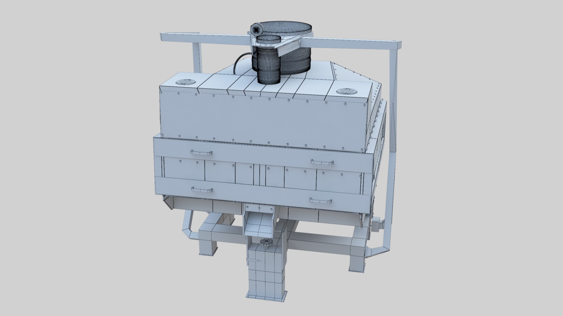 3D Stone Seperator Destroyer - Wheat Grain Flour Milling Machine https://p.turbosquid.com/ts-thumb/dl/4vfuqU/qV/sroneseperatorwireframe000013/jpg/1663732792/1920x1080/fit_q87/c39b17ab0a3455661f2cecdab7a132baa337bad2/sroneseperatorwireframe000013.jpg