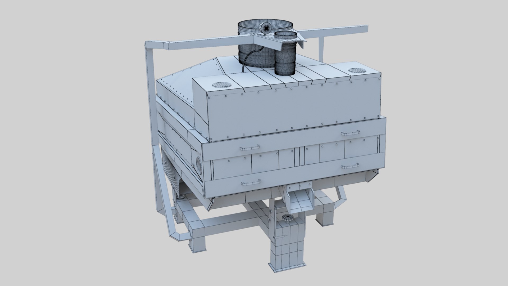3D Stone Seperator Destroyer - Wheat Grain Flour Milling Machine https://p.turbosquid.com/ts-thumb/dl/4vfuqU/wQ/sroneseperatorwireframe000011/jpg/1663732791/1920x1080/fit_q87/18c78c862839ff933670ee4c981d5c16b054f3b7/sroneseperatorwireframe000011.jpg
