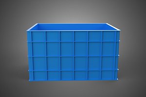 WATER FISH BLUE PLASTIC BOX CRATE CONTAINER STORAGE RACK TANK
