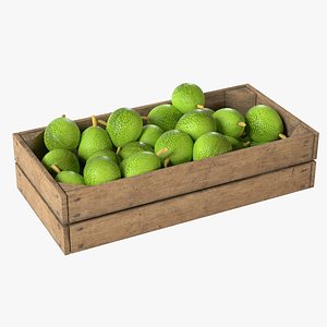 3D Breadfruit Wooden Crate model