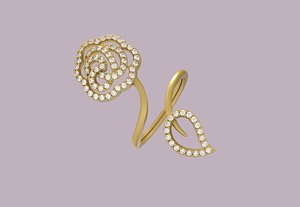 Women Flower Ring - 0031 3D model