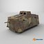 녹슨 독일 A7V 보병 지원 탱크 위장