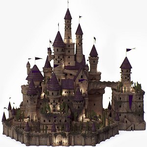 3D Fantasy night castle model