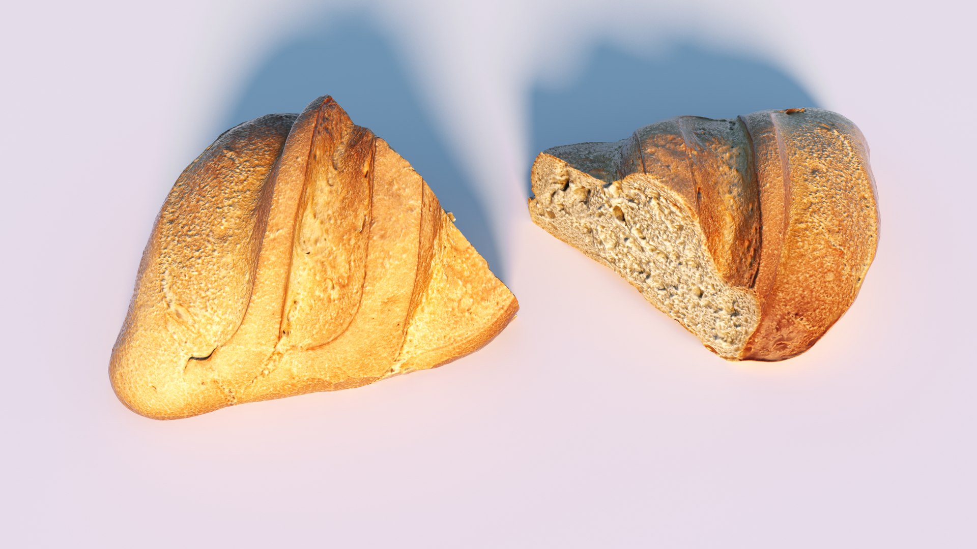 3D Photorealistic 3D Scan Of Half A Wheat Loaf Model - TurboSquid 2227818