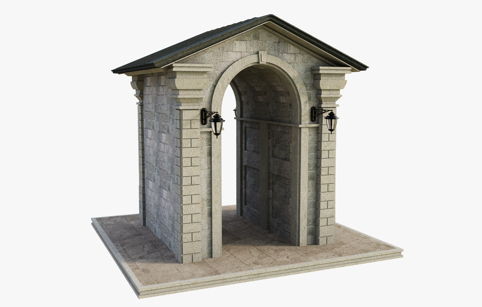 3D Ancient Arch Gate - TurboSquid 2356652
