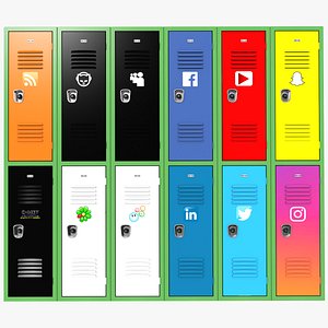 3d school lockers social networks model