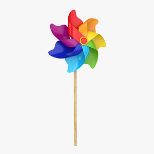 pinwheel windmill toy 3D model