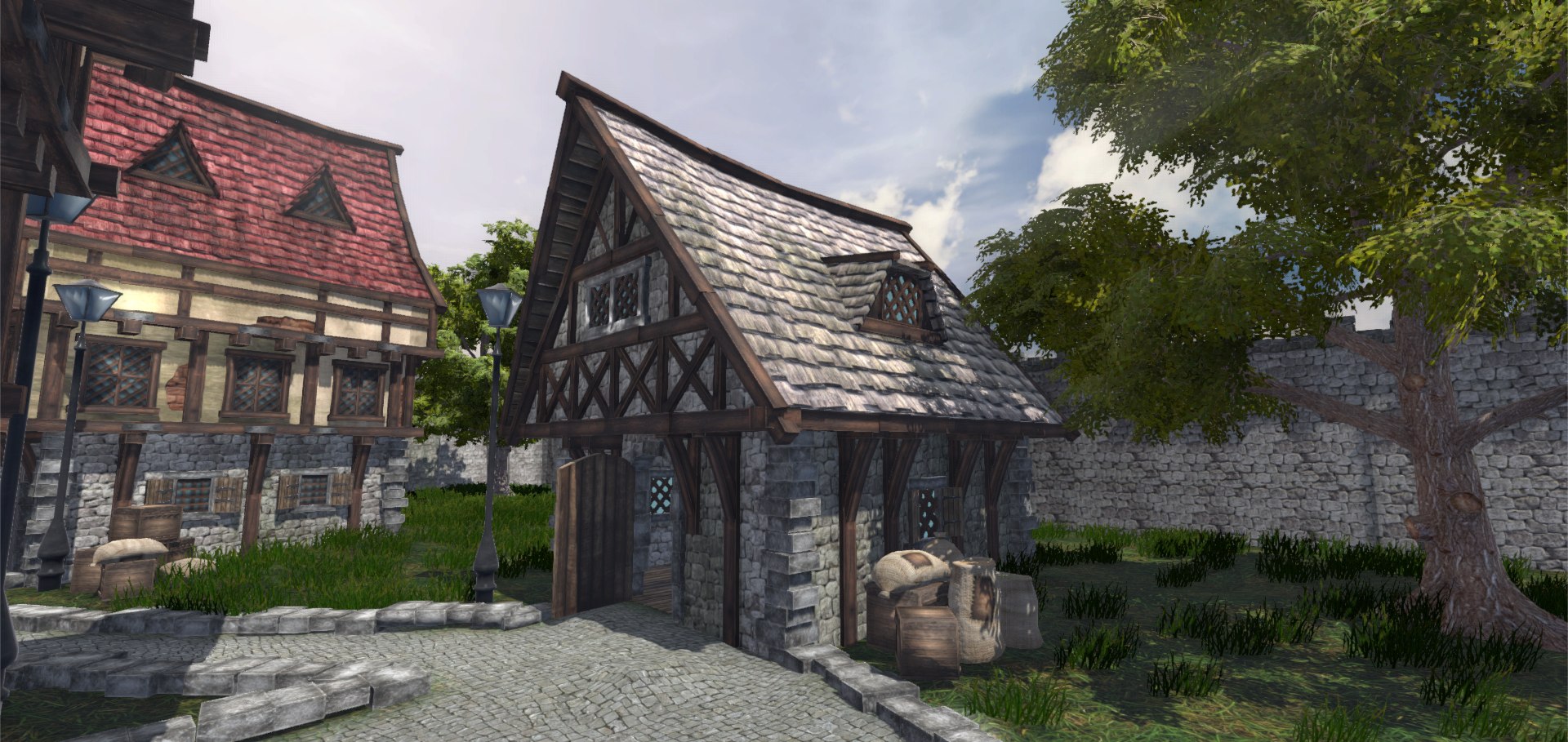 3d Medieval City Houses Model