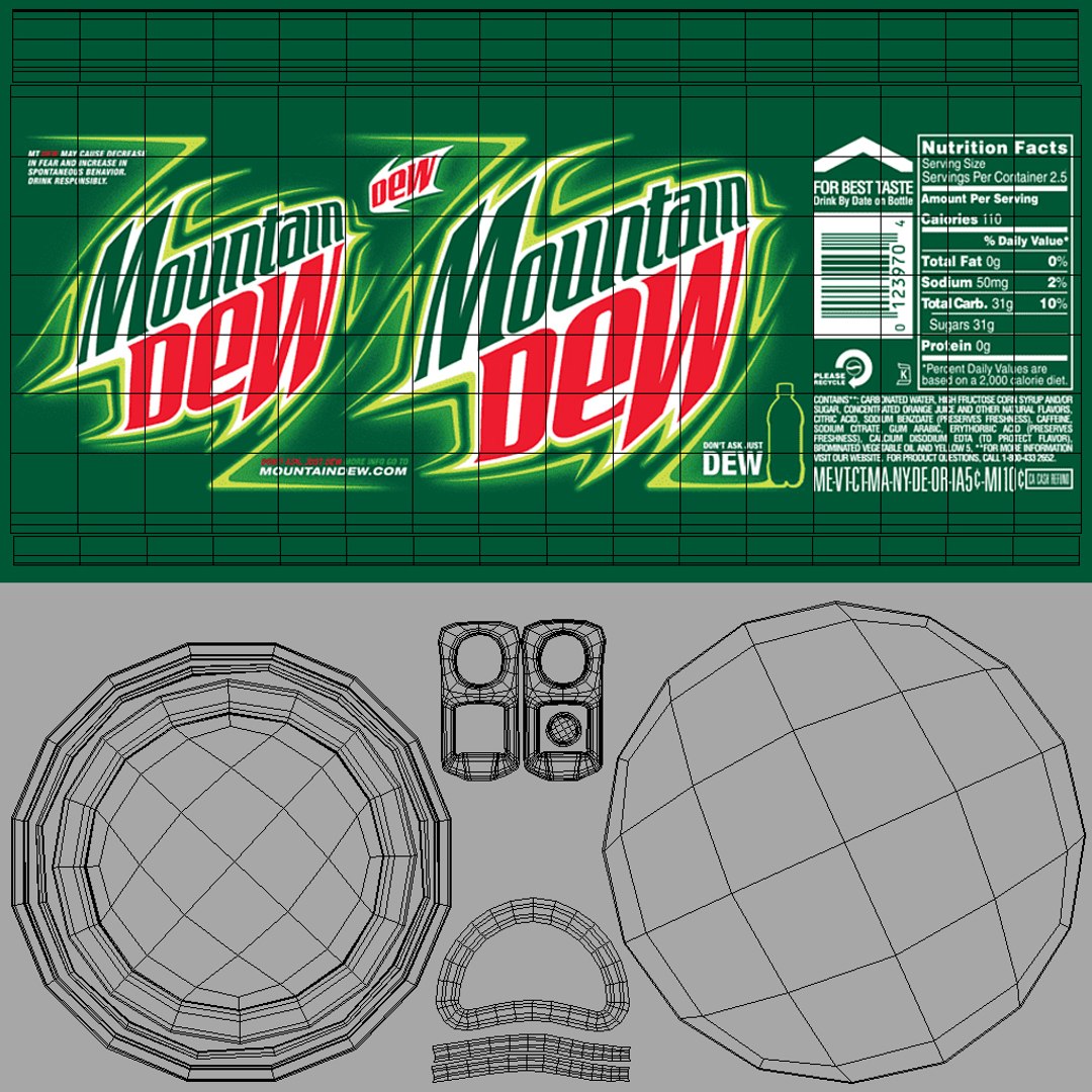 3D Model Mountain Dew TurboSquid 1633185