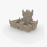Modular Castilian Medieval Castle Kit - Curtain Walls Towers Gate Keep - 4K PBR