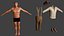 Реалистичная низкополигональная 3D-модель мужчины в стиле вестерн, созданная с помощью риггинга и анимации.