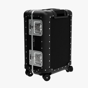 Travel Trolley Black Plastic and Smooth Leather PBR 3D Model 3D model