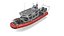 3D Coast Guard Defender Class Boat Red Rigged for Maya