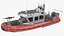 3D Coast Guard Defender Class Boat Red Rigged for Maya