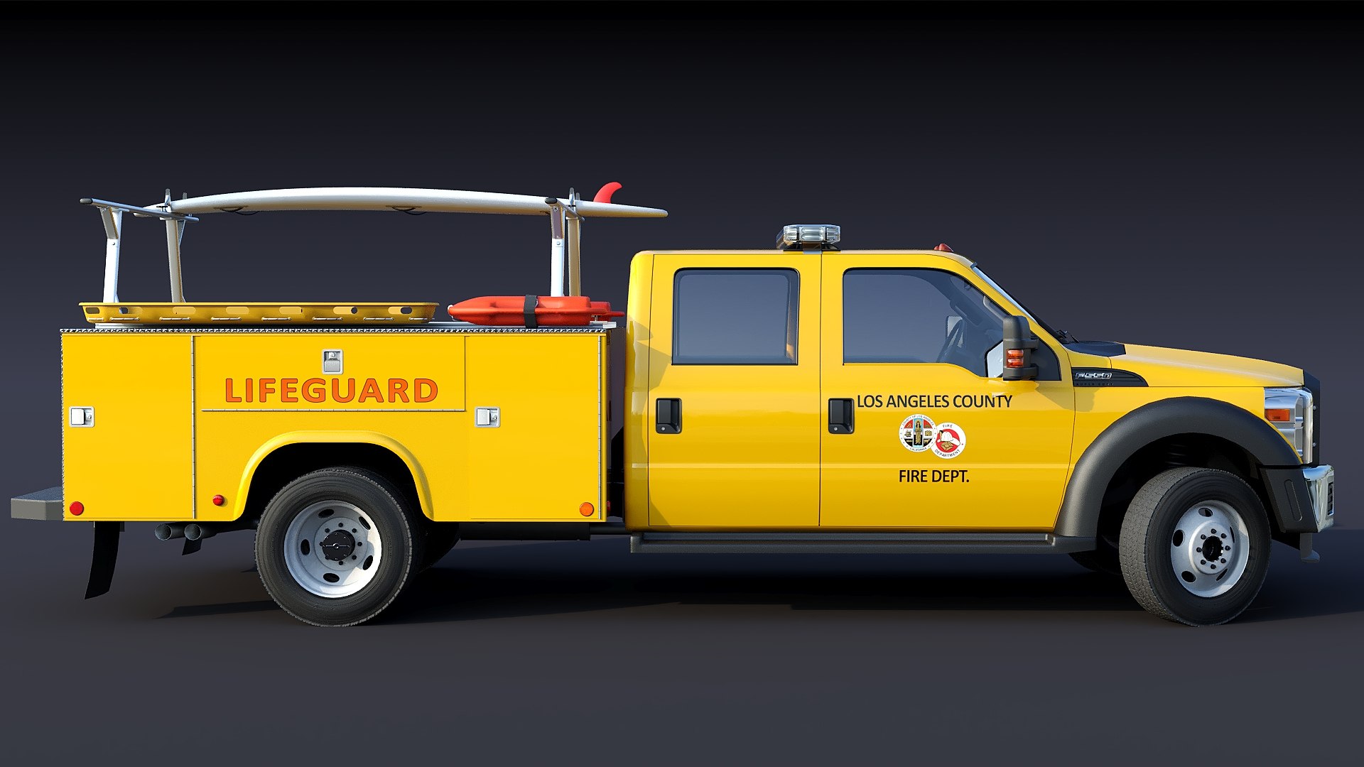 Ford F550 Utility Lifeguard Truck 3D model - TurboSquid 2170987